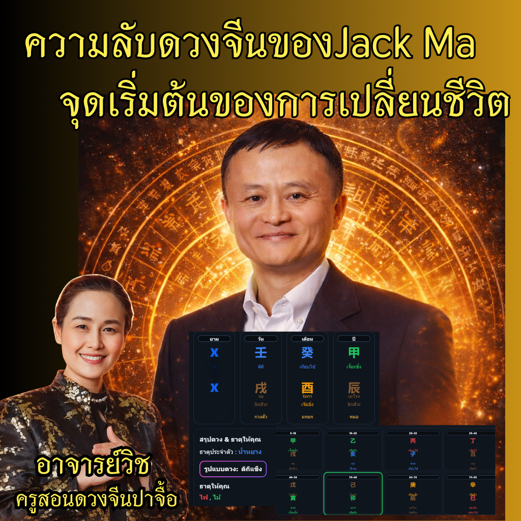 วิเคราะห์ดวงจีน Jack Ma (ปาจื้อ): จุดเริ่มต้นความสำเร็จก่อน Alibaba